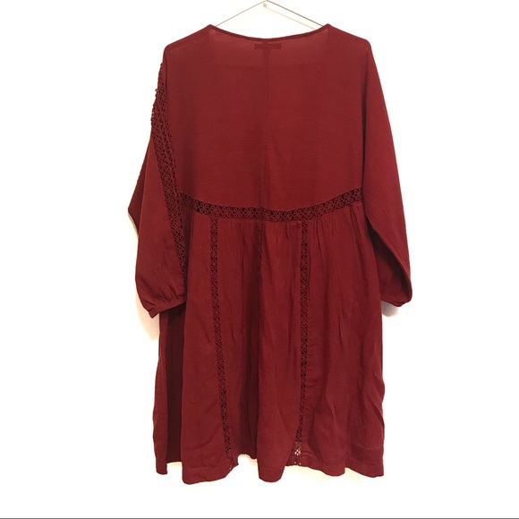American Eagle Outfitters boho red dress size L - Picture 2 of 13